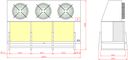 Evaporador de mural 15 HP 220V PH3 68.640 BTU LBP 3 fan 25 pulg EG-20.1/131.2 RGC