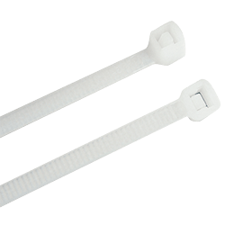 Amarre plastico 7 pulg blanco fino por paquete 100 und