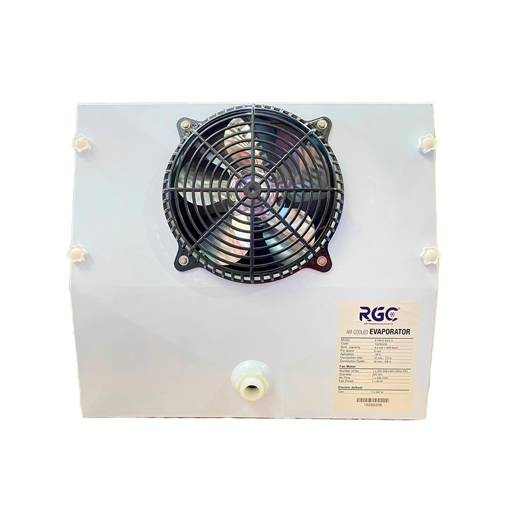 Reach in evaporator 1/2 HP 220V 2.150 BTU 1 fan 8 in with heater 560W RGC