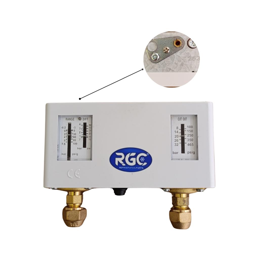 Presostato dual R22 - R404A - R507 - R134a reset auto/auto flare P830E RGC