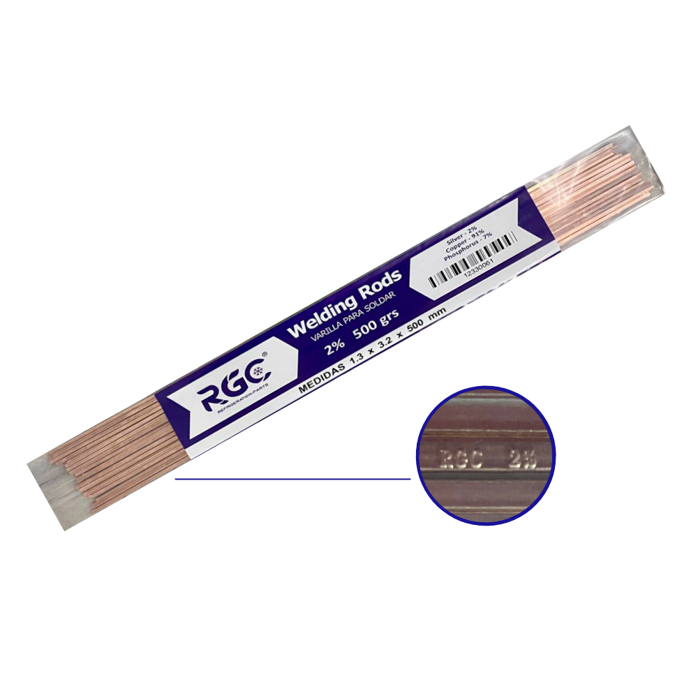 Silver flat rods 2 % 1.3x3.2x500mm bag 500g AWS BCuP-6 RGC