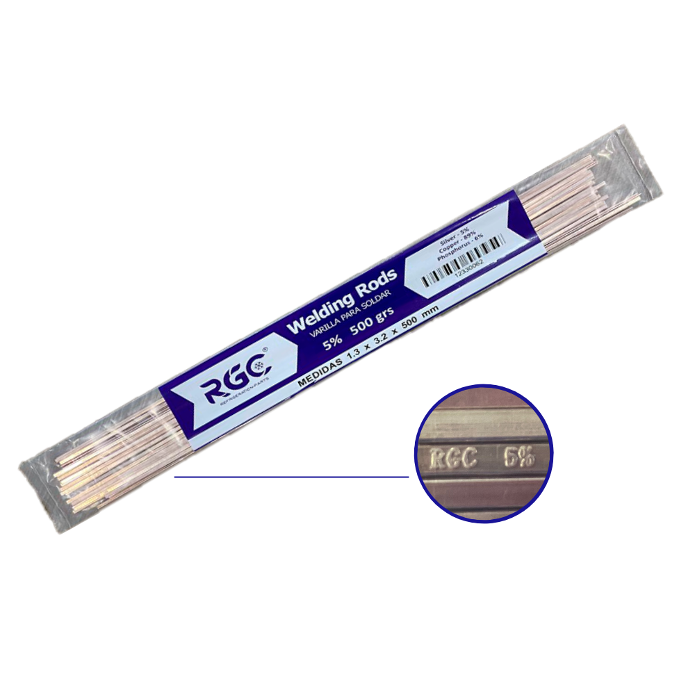 Silver flat rods 5 % 1.3x3.2x500mm bag 500g AWS BCuP-3 RGC