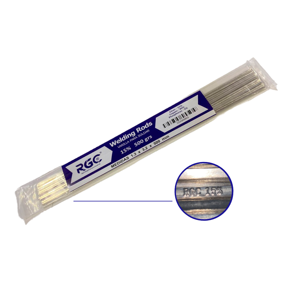 Silver flat rods 15 % 1.3x3.2x500mm bag 500g AWS BCuP-5 RGC