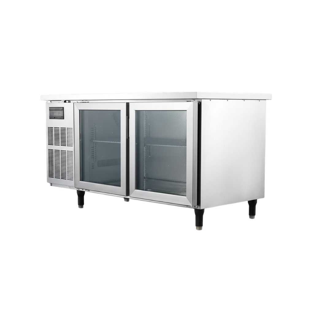 1.2 meters Air-cooled refrigerated glass door workbench 110V 60Hz RGC
