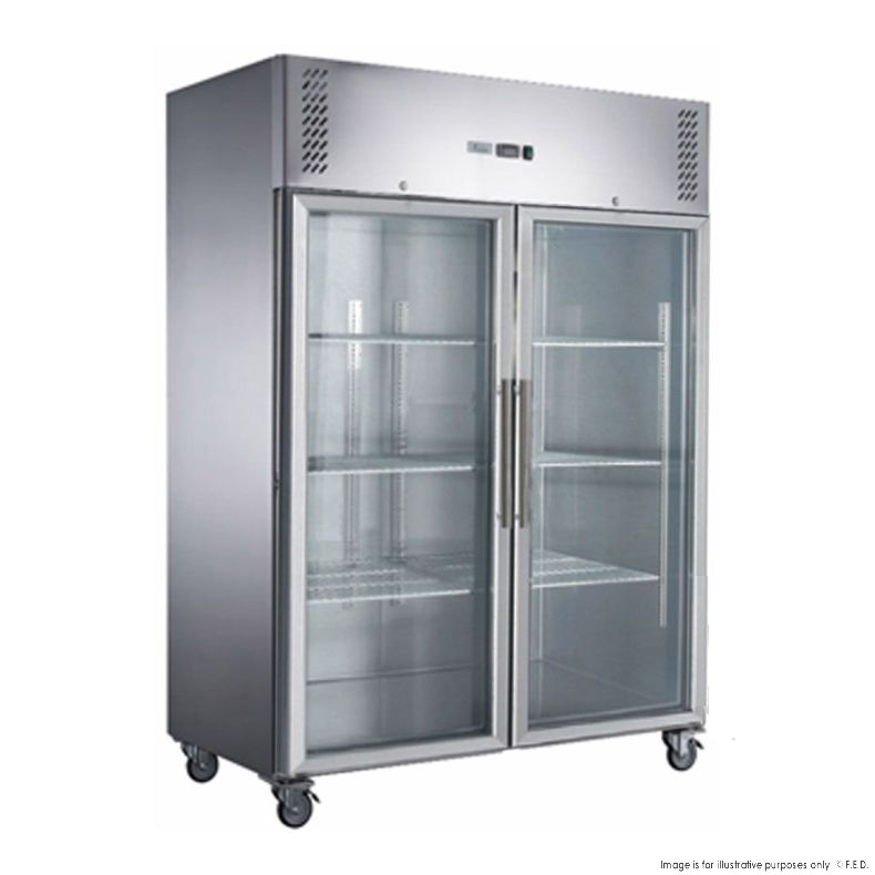 Dual-pane glass-door air-cooled refrigeration freezer -18 a -21℃ 110V 60hz 17racks RGC