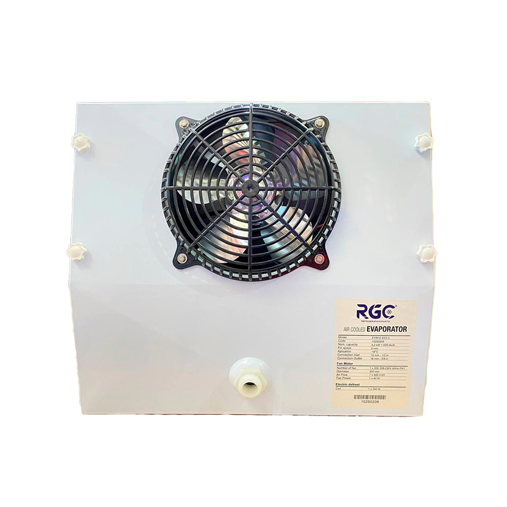 Cold room evaporator 1/3 HP 220V 1.434 BTU 1 fan 8 in with heater 340W RGC