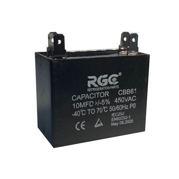 Capacitor de marcha 1 mfd 450v a/a cbb61-2 rgc