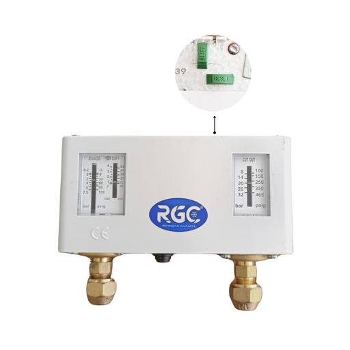 [10270106] Presostato dual R22 - R404A - R507 - R134a reset manual/manual flare P830HLME RGC